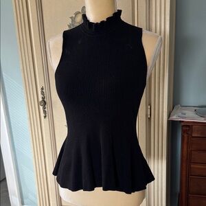 Express Black Ruffled Tank Top